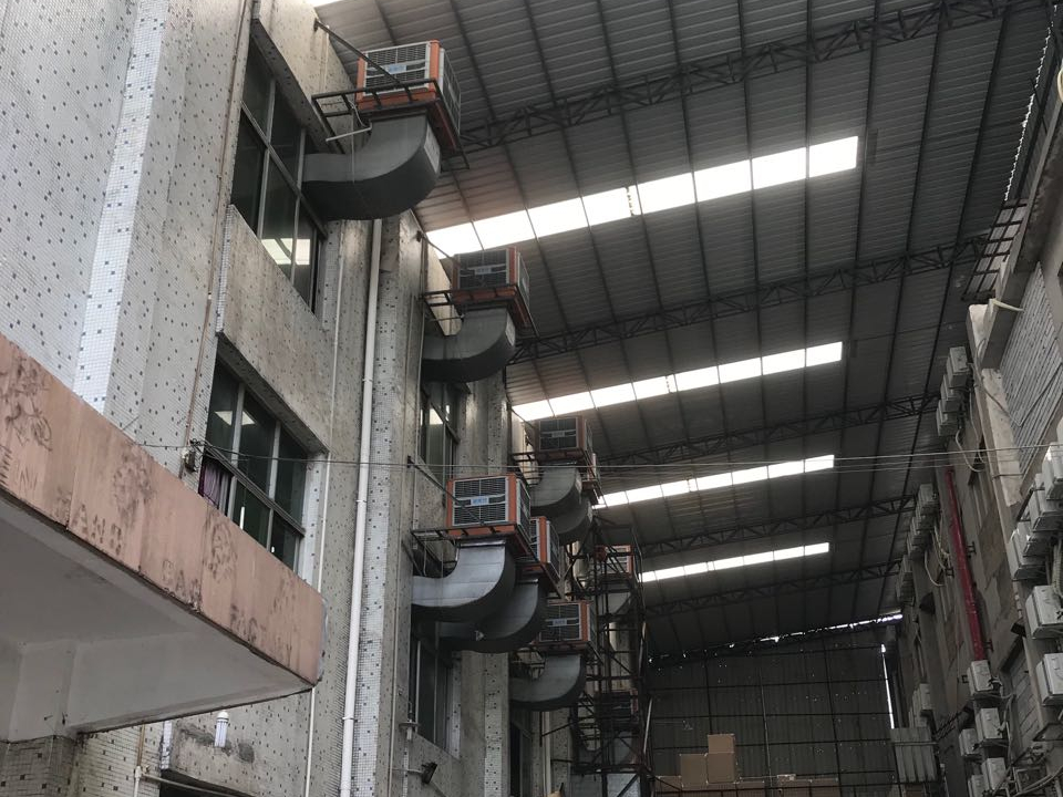 手袋廠針車車間環(huán)?？照{(diào)降溫工程